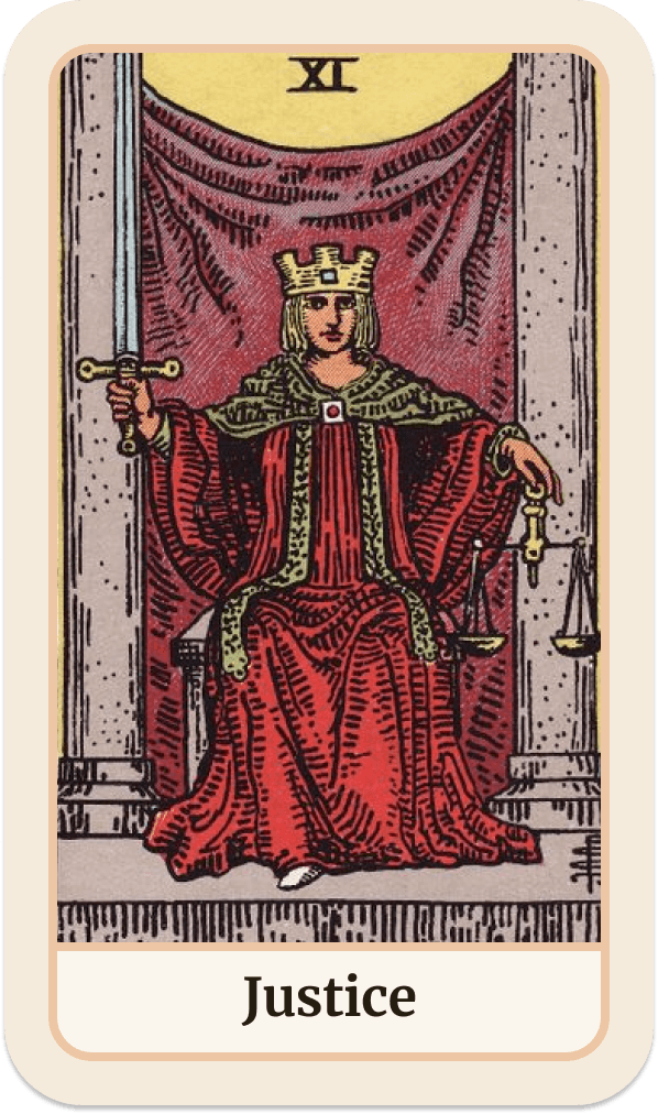 La carte de tarot La Justice